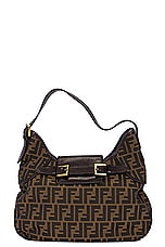 FWRD Renew Fendi Zucca Shoulder Bag in Brown, view 1, click to view large image.