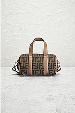 FWRD Renew Fendi Zucca Handbag in Brown, view 3, click to view large image.