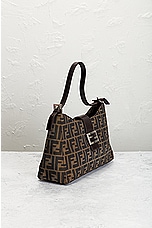 FWRD Renew Fendi Zucca Shoulder Bag in Brown, view 4, click to view large image.