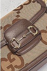 FWRD Renew Gucci GG Horsebit Shoulder Bag in Brown, view 5, click to view large image.