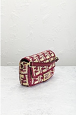 FWRD Renew Fendi Zucca Mama Baguette 2 Way Handbag in Burgundy, view 4, click to view large image.