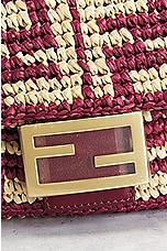 FWRD Renew Fendi Zucca Mama Baguette 2 Way Handbag in Burgundy, view 6, click to view large image.