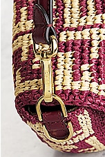 FWRD Renew Fendi Zucca Mama Baguette 2 Way Handbag in Burgundy, view 7, click to view large image.