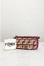 FWRD Renew Fendi Zucca Mama Baguette 2 Way Handbag in Burgundy, view 9, click to view large image.
