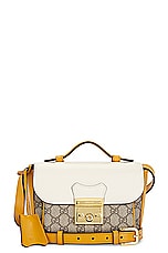FWRD Renew Gucci Padlock 2 Way Shoulder Bag in White, view 1, click to view large image.