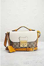 FWRD Renew Gucci Padlock 2 Way Shoulder Bag in White, view 2, click to view large image.