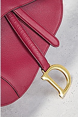 FWRD Renew Dior Leather Saddle Bag in Red, view 5, click to view large image.