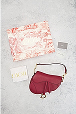 FWRD Renew Dior Leather Saddle Bag in Red, view 8, click to view large image.