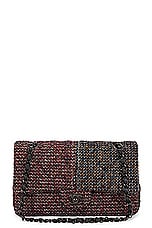 FWRD Renew Chanel Quilted Tweed Double Flap Chain Shoulder Bag in Red, view 1, click to view large image.