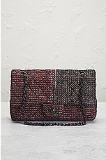 FWRD Renew Chanel Quilted Tweed Double Flap Chain Shoulder Bag in Red, view 2, click to view large image.
