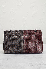FWRD Renew Chanel Quilted Tweed Double Flap Chain Shoulder Bag in Red, view 3, click to view large image.