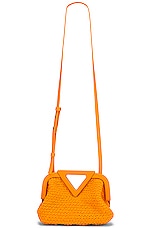 FWRD Renew Bottega Veneta Small Point Top Handle Bag in Tangerine & Gold, view 1, click to view large image.