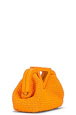 FWRD Renew Bottega Veneta Small Point Top Handle Bag in Tangerine & Gold, view 4, click to view large image.