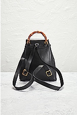 FWRD Renew Gucci Bamboo Turnlock Leather Backpack in Black, view 3, click to view large image.