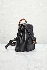 FWRD Renew Gucci Bamboo Turnlock Leather Backpack in Black, view 4, click to view large image.