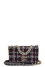 FWRD Renew Chanel Tweed Flap Bag in Navy, view 1, click to view large image.