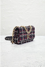 FWRD Renew Chanel Matelasse Tweed Chain Flap Shoulder Bag in Navy, view 4, click to view large image.