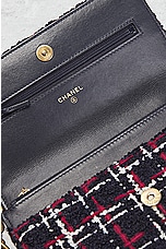 FWRD Renew Chanel Matelasse Tweed Chain Flap Shoulder Bag in Navy, view 6, click to view large image.