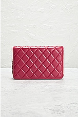 FWRD Renew Chanel Matelasse Clover Studded Wallet On Chain Bag in Red, view 3, click to view large image.