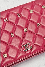FWRD Renew Chanel Matelasse Clover Studded Wallet On Chain Bag in Red, view 5, click to view large image.