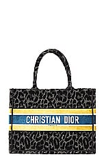 FWRD Renew Dior Leopard Book Tote Bag in Black, view 1, click to view large image.
