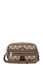 FWRD Renew Gucci GG Supreme Ophidia Shoulder Bag in Beige, view 1, click to view large image.