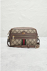 FWRD Renew Gucci GG Supreme Ophidia Shoulder Bag in Beige, view 2, click to view large image.