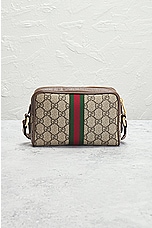 FWRD Renew Gucci GG Supreme Ophidia Shoulder Bag in Beige, view 3, click to view large image.