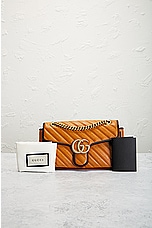 FWRD Renew Gucci GG Marmont Shoulder Bag in Brown, view 8, click to view large image.