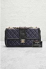 FWRD Renew Chanel Quilted Single Flap Shoulder Bag in Navy, view 10, click to view large image.