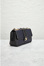 FWRD Renew Chanel Quilted Single Flap Shoulder Bag in Navy, view 4, click to view large image.