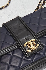 FWRD Renew Chanel Quilted Single Flap Shoulder Bag in Navy, view 5, click to view large image.