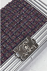 FWRD Renew Chanel Tweed Boy Shoulder Bag in Silver, view 5, click to view large image.