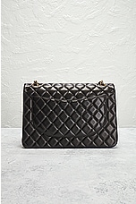 FWRD Renew Chanel Quilted Chain Double Flap Shoulder Bag in Black, view 3, click to view large image.