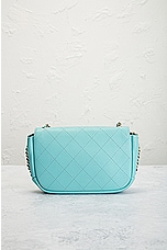 FWRD Renew Chanel Quilted Flap Shoulder Bag in Blue, view 3, click to view large image.