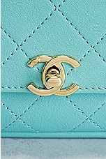 FWRD Renew Chanel Quilted Flap Shoulder Bag in Blue, view 6, click to view large image.