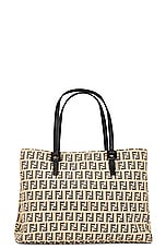 FWRD Renew Fendi Zucchino Tote Bag in Beige, view 1, click to view large image.