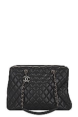 FWRD Renew Chanel Cambon Quilted Caviar Tote Bag in Black, view 1, click to view large image.