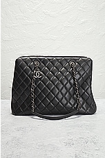 FWRD Renew Chanel Cambon Quilted Caviar Tote Bag in Black, view 2, click to view large image.