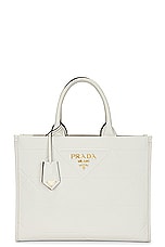 FWRD Renew Prada Quilted Tote Bag in White, view 1, click to view large image.