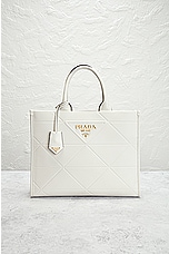 FWRD Renew Prada Quilted Tote Bag in White, view 2, click to view large image.