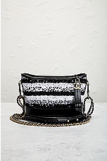 FWRD Renew Chanel Spangle Leather Shoulder Bag in Black & White, view 2, click to view large image.