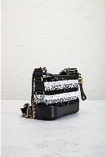 FWRD Renew Chanel Spangle Leather Shoulder Bag in Black & White, view 4, click to view large image.