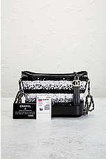 FWRD Renew Chanel Spangle Leather Shoulder Bag in Black & White, view 9, click to view large image.