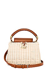 FWRD Renew Louis Vuitton Capucines BB Handbag in Brown, view 1, click to view large image.