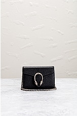 FWRD Renew Gucci Leather Dionysus Chain Shoulder Bag in Black, view 2, click to view large image.