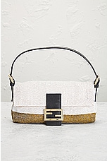 FWRD Renew Fendi Beaded Baguette Shoulder Bag in White, view 2, click to view large image.