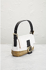 FWRD Renew Fendi Beaded Baguette Shoulder Bag in White, view 4, click to view large image.