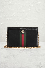 FWRD Renew Gucci Ophidia Leather Suede Shoulder Bag in Black, view 2, click to view large image.