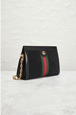 FWRD Renew Gucci Ophidia Leather Suede Shoulder Bag in Black, view 4, click to view large image.